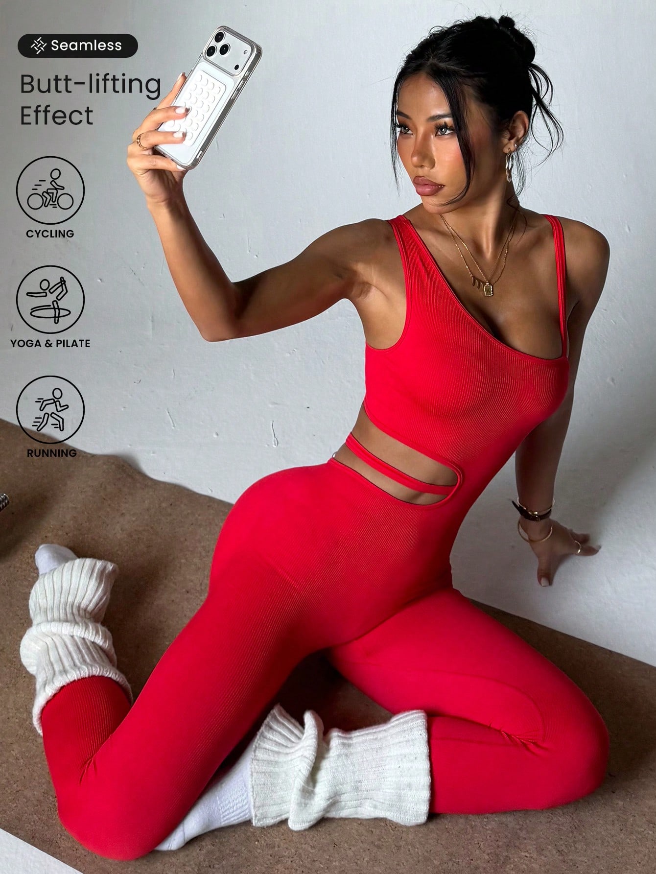 Pilates Yoga Leggings - 아름다운 등 디자인의 섹시한 원피스 요가
