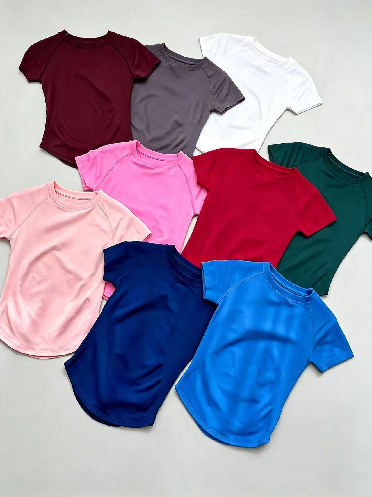 Pilates Yoga Wear - DFUF 여성용 여름 반팔 스포츠 탑,