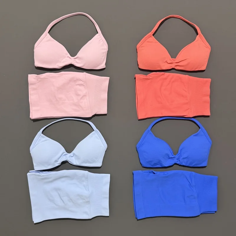 2 조각 HISTELLO 스포츠 세트 이음매없는 스트랩 - Pilates Yoga Wear 리뷰 및 가격