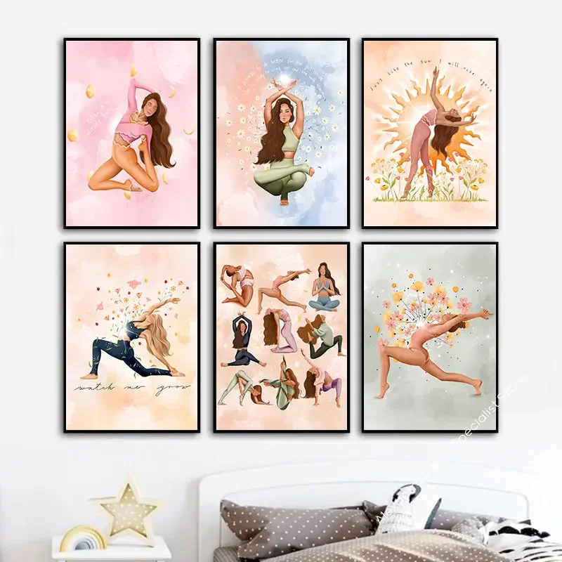 보호 필라테스 운동 여성 요가 벽 아트 캔버스 그림,  - Pilates Yoga Room 리뷰 및 가격