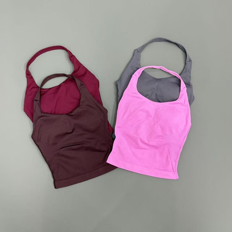 여성용 짐 탱크탑 오픈백 스포츠 롱라인 홀터 부드러운  - Pilates Yoga Wear 리뷰 및 가격