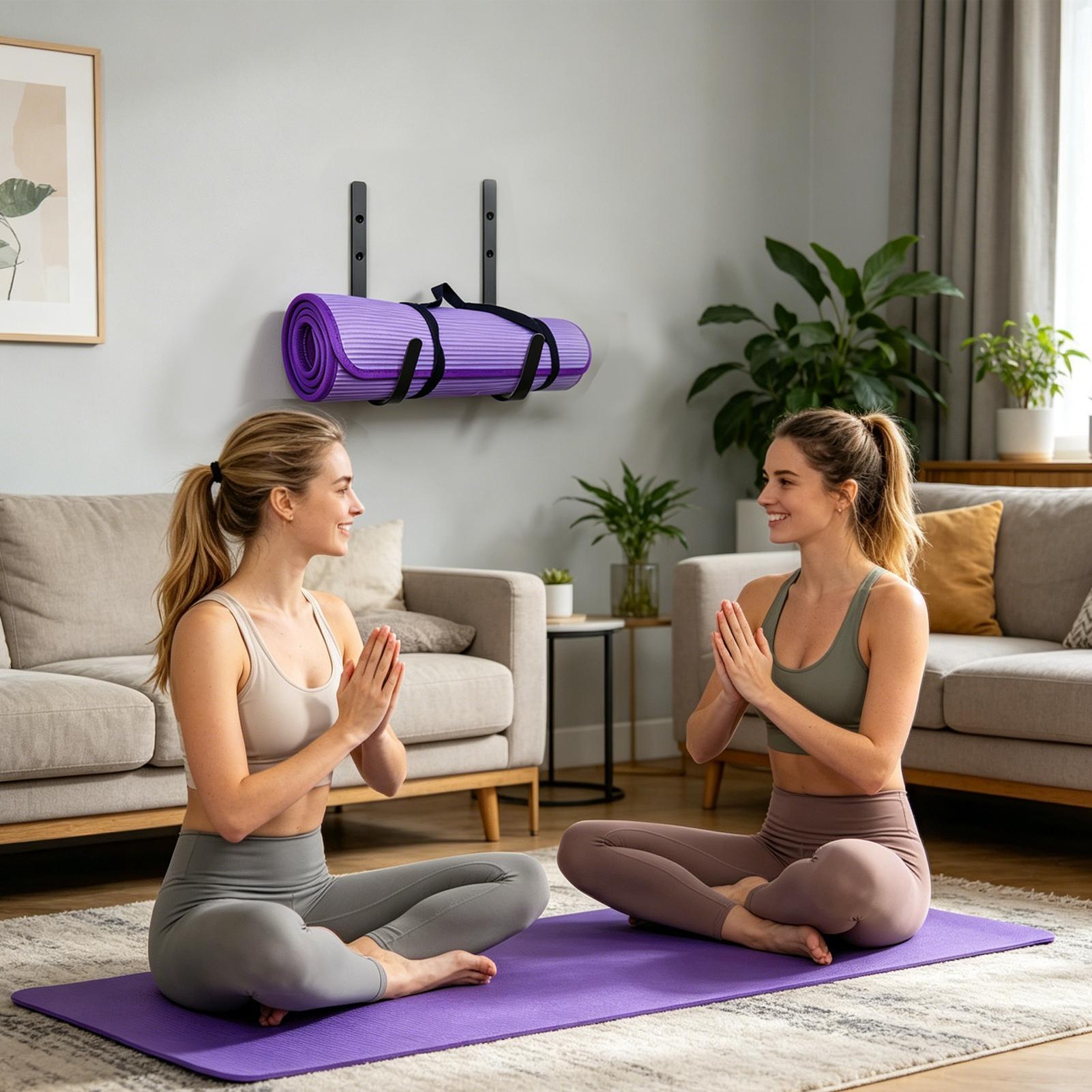 요가 매트 벽걸이 폼롤러 정리대 곡선 디자인 요가 매트 - Pilates Yoga Room 리뷰 및 가격