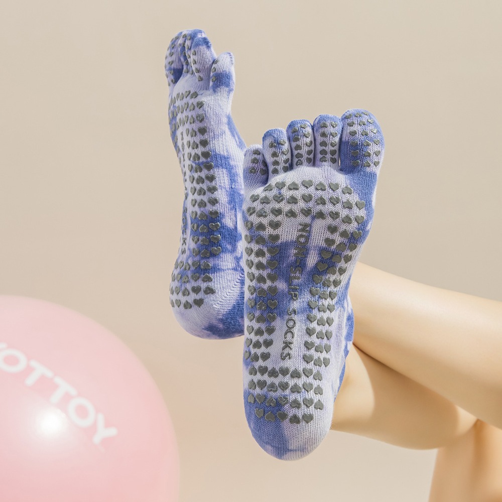 여성용 타이다이 5손가락 그립 요가 양말, 스트랩 스플 - Pilates Yoga Grip Socks 리뷰 및 가격